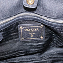 PRADA Hand Bag Nylon Leather 2way Black Gold Auth 199485A-19