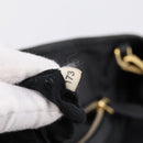 PRADA Hand Bag Nylon Leather 2way Black Gold Auth 199485A-12
