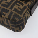FENDI Zucca Canvas Mamma Baguette Shoulder Bag Brown Silver Auth 199489V-9