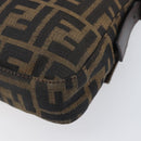 FENDI Zucca Canvas Mamma Baguette Shoulder Bag Brown Silver Auth 199489V-15
