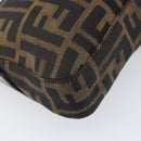 FENDI Zucca Canvas Mamma Baguette Shoulder Bag Brown Silver Auth 199489V-16