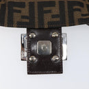 FENDI Zucca Canvas Mamma Baguette Shoulder Bag Brown Silver Auth 199489V-10