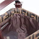 FENDI Zucca Canvas Mamma Baguette Shoulder Bag Brown Silver Auth 199489V-21
