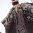 FENDI Zucca Canvas Mamma Baguette Shoulder Bag Brown Silver Auth 199489V-22