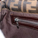 FENDI Zucca Canvas Mamma Baguette Shoulder Bag Brown Silver Auth 199489V-23