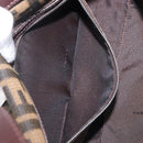 FENDI Zucca Canvas Mamma Baguette Shoulder Bag Brown Silver Auth 199489V-24