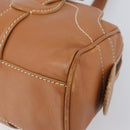 CELINE Hand Bag Leather Brown Silver Auth 199494A-9