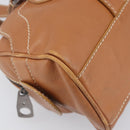 CELINE Hand Bag Leather Brown Silver Auth 199494A-14