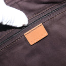 CELINE Hand Bag Leather Brown Silver Auth 199494A-19