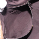 CELINE Hand Bag Leather Brown Silver Auth 199494A-23