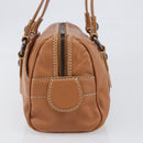CELINE Hand Bag Leather Brown Silver Auth 199494A-4
