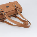 CELINE Hand Bag Leather Brown Silver Auth 199494A-7