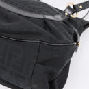 FENDI Zucca Canvas Tote Bag Black Gold Tone 8BR628 Auth 199495A-9