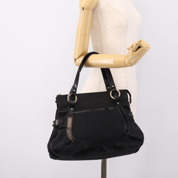 FENDI Zucca Canvas Tote Bag Black Gold Tone 8BR628 Auth 199495A