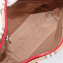 BURBERRY Nova Check Hand Bag Canvas Beige Red Auth 199497A-16