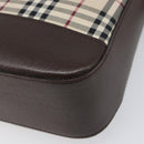 BURBERRY Nova Check Shoulder Bag Canvas Beige Silver Auth 199499A-12