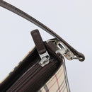 BURBERRY Nova Check Shoulder Bag Canvas Beige Silver Auth 199499A-14