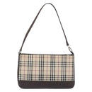 BURBERRY Nova Check Shoulder Bag Canvas Beige Silver Auth 199499A-3