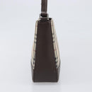 BURBERRY Nova Check Shoulder Bag Canvas Beige Silver Auth 199499A-4