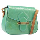 LOUIS VUITTON Monogram Vernis Bell Flower PM Blue Lagon M91730 LV Auth 199500-1