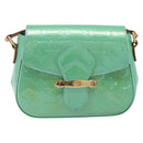 LOUIS VUITTON Monogram Vernis Bell Flower PM Blue Lagon M91730 LV Auth 199500-13