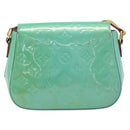 LOUIS VUITTON Monogram Vernis Bell Flower PM Blue Lagon M91730 LV Auth 199500-2