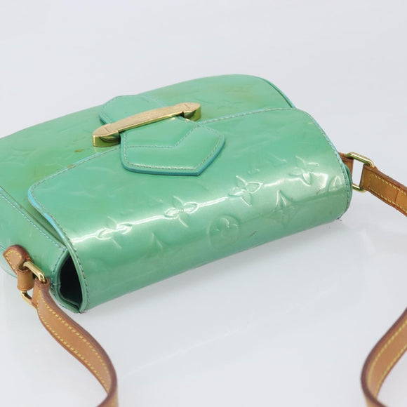 LOUIS VUITTON Monogram Vernis Bell Flower PM Blue Lagon M91730 LV Auth 199500