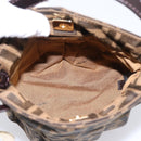 FENDI Zucca Canvas Hand Bag Brown Gold Tone 8BK044 Auth 199502V-11