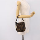 FENDI Zucca Canvas Hand Bag Brown Gold Tone 8BK044 Auth 199502V-20