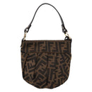 FENDI Zucca Canvas Hand Bag Brown Gold Tone 8BK044 Auth 199502V-2