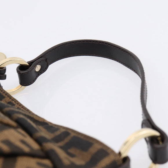 FENDI Zucca Canvas Hand Bag Brown Gold Tone 8BK044 Auth 199502V