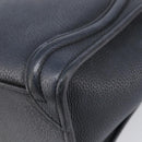 CELINE Luggage Nano Shopper Hand Bag Leather Navy Silver Auth 199504-15