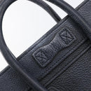 CELINE Luggage Nano Shopper Hand Bag Leather Navy Silver Auth 199504-17