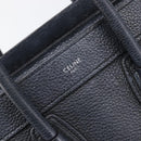 CELINE Luggage Nano Shopper Hand Bag Leather Navy Silver Auth 199504-18