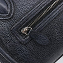 CELINE Luggage Nano Shopper Hand Bag Leather Navy Silver Auth 199504-19