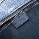 CELINE Luggage Nano Shopper Hand Bag Leather Navy Silver Auth 199504-20