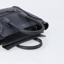 CELINE Luggage Nano Shopper Hand Bag Leather Navy Silver Auth 199504-7