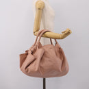 LOEWE Anagram Nappa Aire Hand Bag Leather Pink Gold Tone Auth 199505V-22