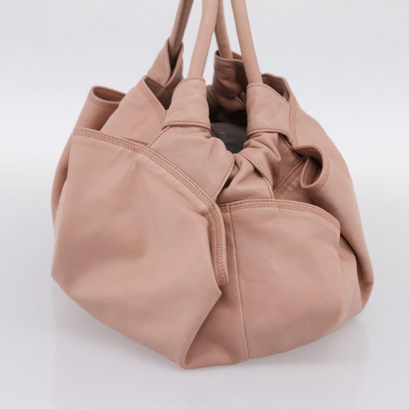 LOEWE Anagram Nappa Aire Hand Bag Leather Pink Gold Tone Auth 199505V