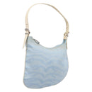 FENDI Shoulder Bag Canvas Light Blue Silver 8BR248 Auth 199506-1