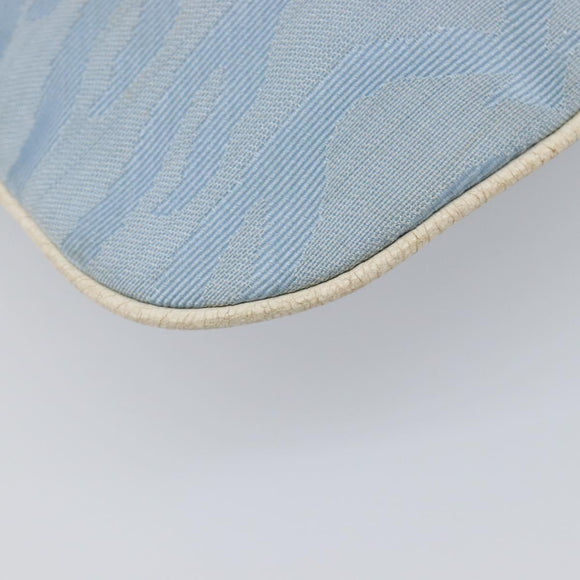 FENDI Shoulder Bag Canvas Light Blue Silver 8BR248 Auth 199506