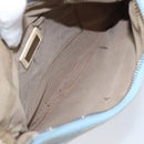 FENDI Shoulder Bag Canvas Light Blue Silver 8BR248 Auth 199506-17
