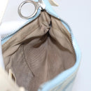 FENDI Shoulder Bag Canvas Light Blue Silver 8BR248 Auth 199506-18