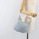 FENDI Shoulder Bag Canvas Light Blue Silver 8BR248 Auth 199506-22