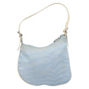 FENDI Shoulder Bag Canvas Light Blue Silver 8BR248 Auth 199506-3
