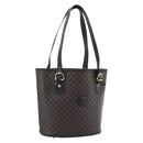 CELINE Macadam Shoulder Bag PVC Leather Black Gold Tone Auth 199507A-1