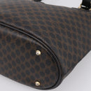 CELINE Macadam Shoulder Bag PVC Leather Black Gold Tone Auth 199507A-14