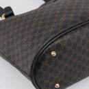 CELINE Macadam Shoulder Bag PVC Leather Black Gold Tone Auth 199507A-15