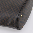 CELINE Macadam Shoulder Bag PVC Leather Black Gold Tone Auth 199507A-9