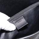 CELINE Macadam Shoulder Bag PVC Leather Black Gold Tone Auth 199507A-17